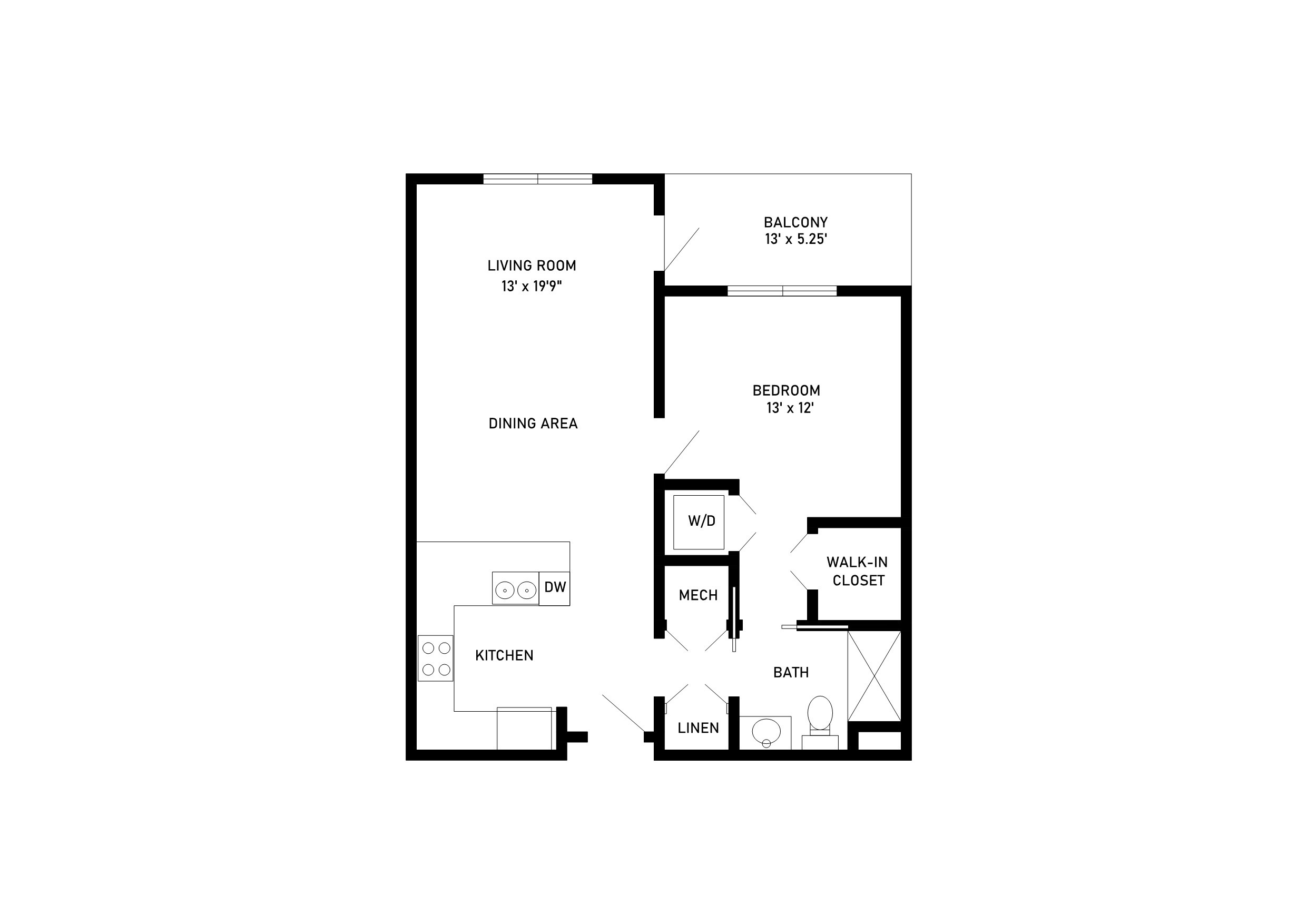 Thumbnail image town center 1 bed apartment 760 square feet