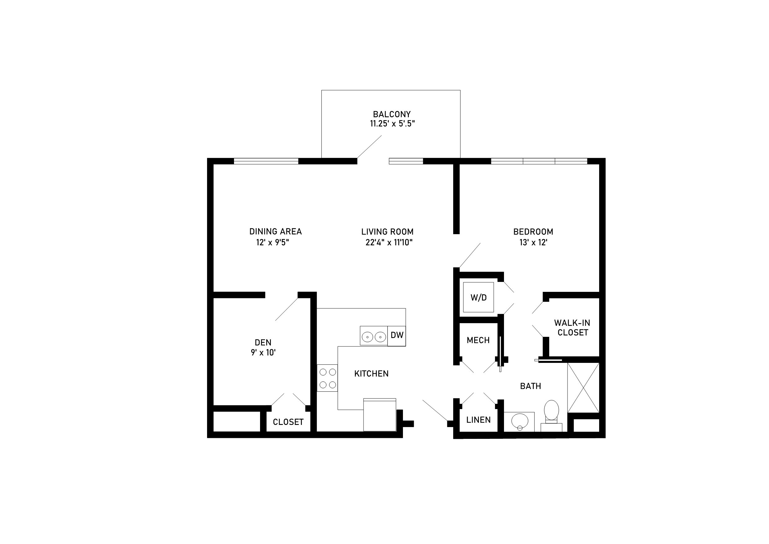 Thumbnail image town center 1 bed apartment 901 square feet