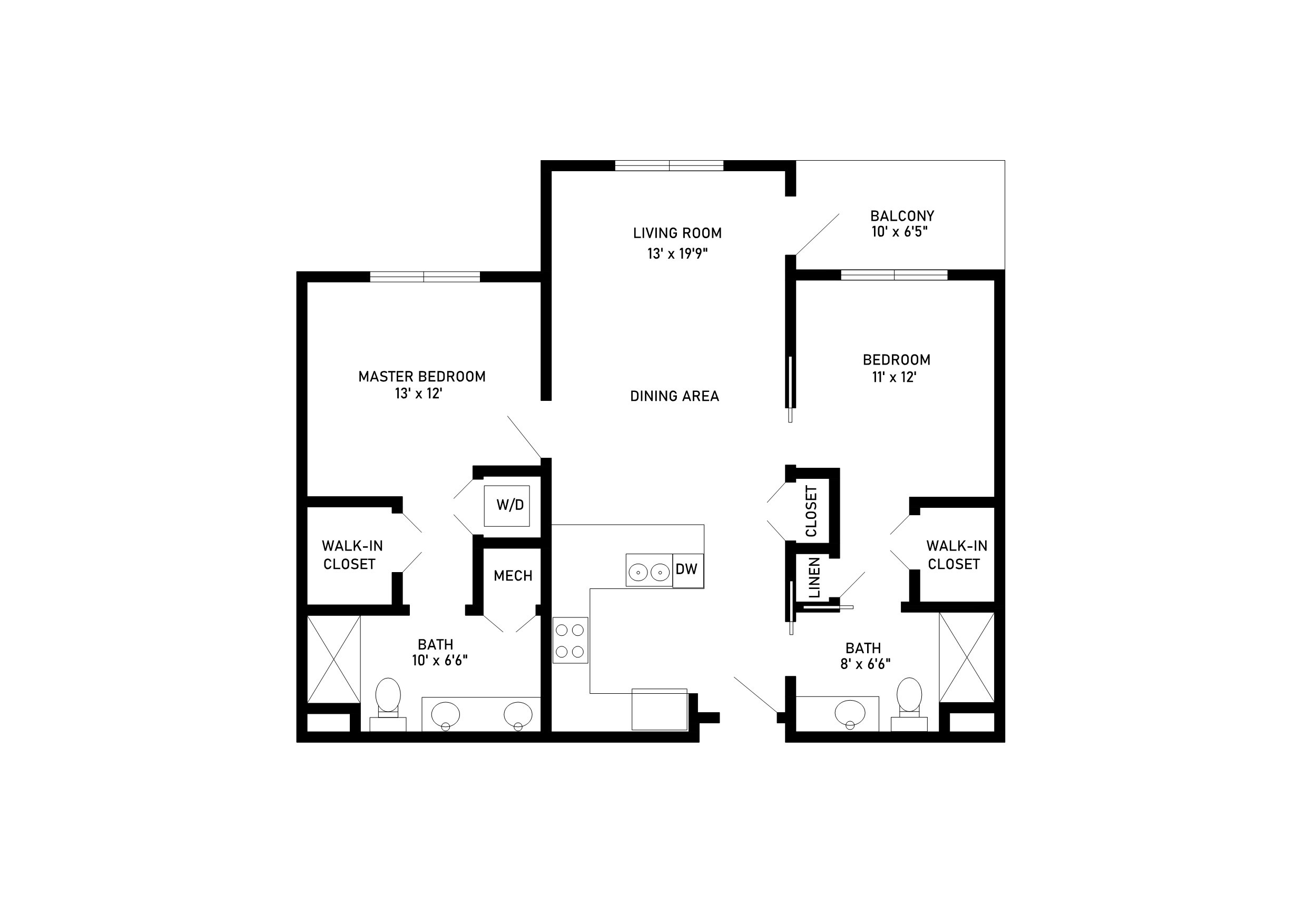 Thumbnail image town center 2 bed apartment 1054 square feet
