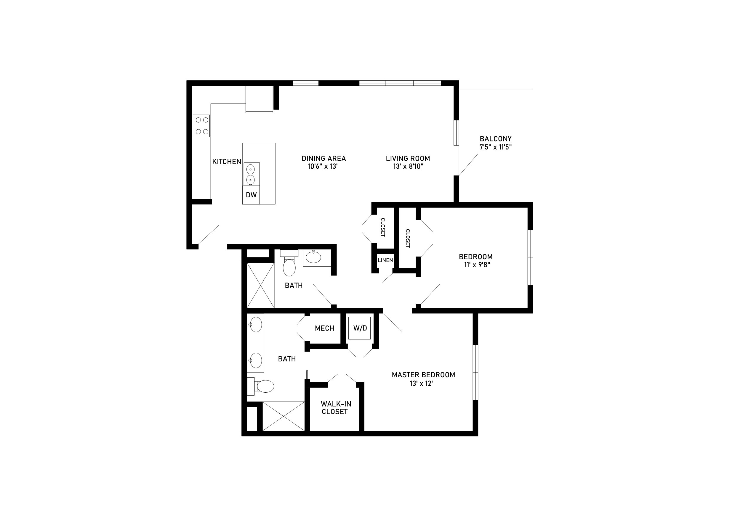 Thumbnail image town center 2 bed apartment 1164 square feet