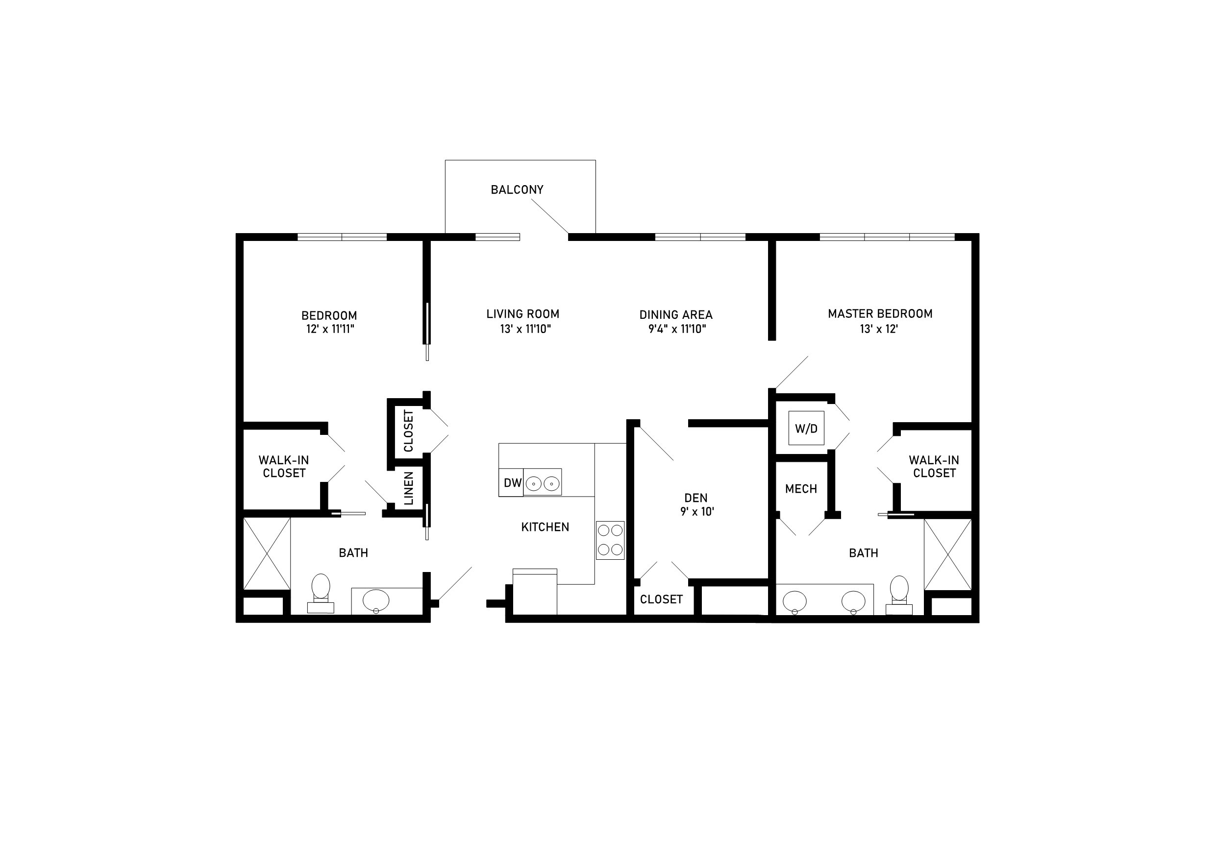 Thumbnail image town center 2 bed apartment 1221 square feet