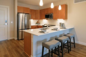 Interior apartment kitchen