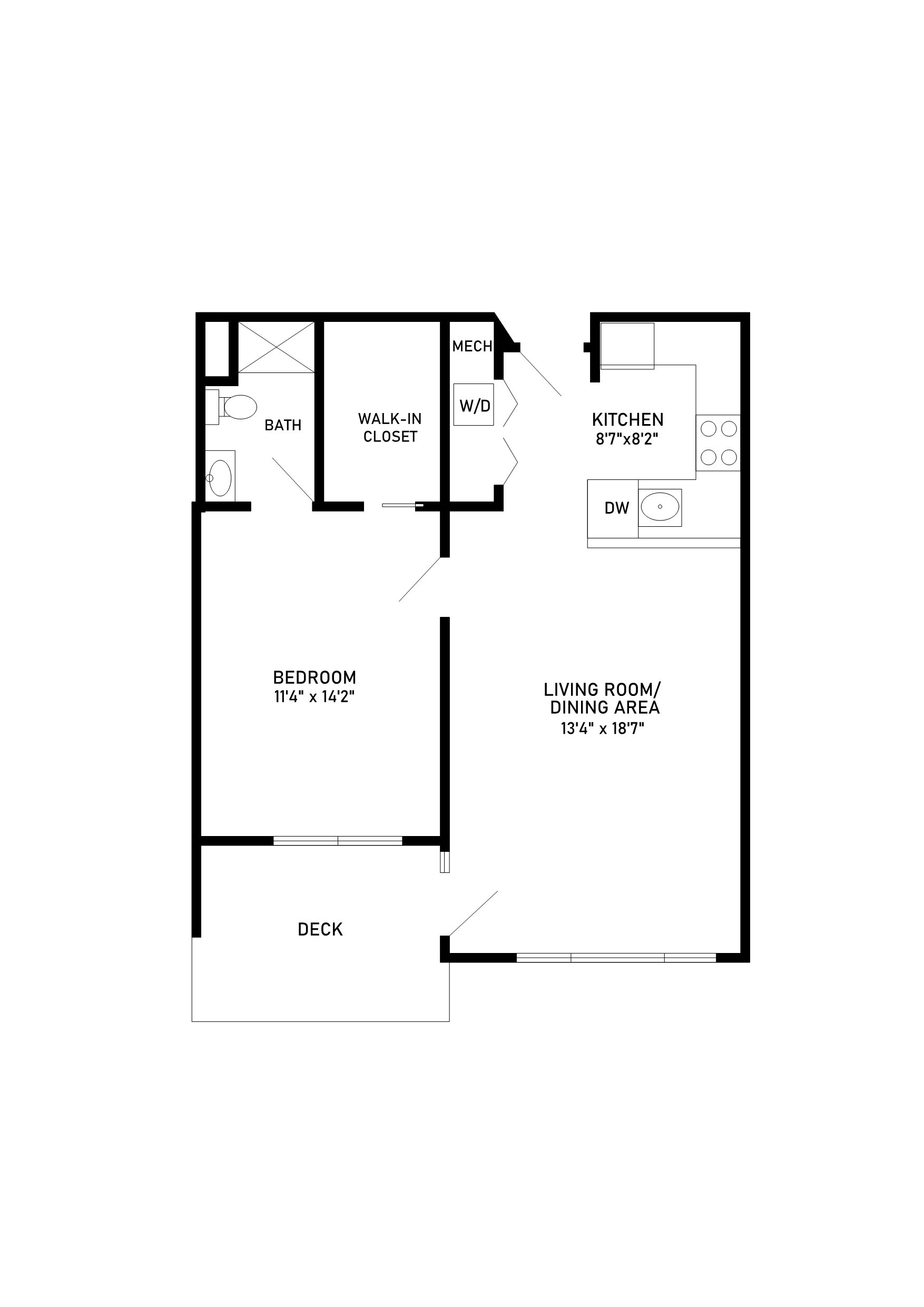 Thumbnail image of 1 bedroom apartment 654 square feet