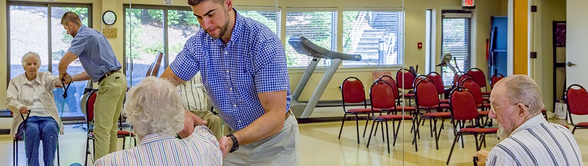 Community resident working with Cromwell rehab employee