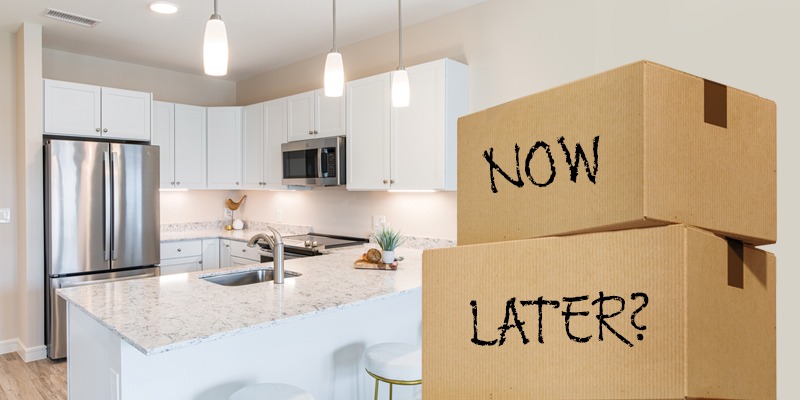 moving boxes in the kitchen