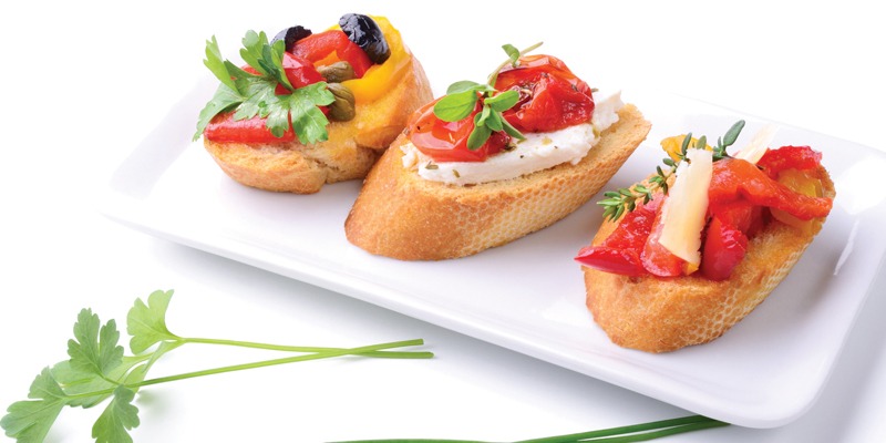 bruschetta on a white plate